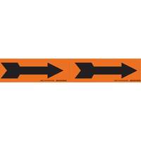 Arrow Pipe Markers, Self-Adhesive, 2-1/4" H x 7" W, Black on Orange - Brady 76504