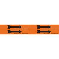 Arrow Pipe Markers, Self-Adhesive, 1-1/8" H x 7" W, Black on Orange - Brady 93262
