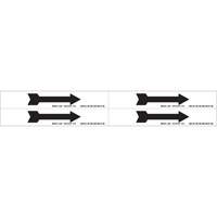 Arrow Pipe Marker, Self-Adhesive, 1-1/8" H x 7" W, Black on White - Brady 93267