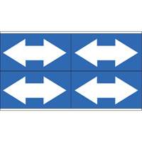 Dual Direction Arrow Pipe Markers, Self-Adhesive, 1-1/8" H x 7" W, White on Blue - Brady 93248