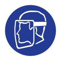 Right to Know Pictogram Labels - Face Shield, Vinyl, Sheet, 1" L x 1-1/8" W - Brady 58531