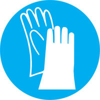 &eacute;tiquettes avec pictogramme Right to Know - Gants, Vinyle, Feuille, 1-1/4" lo x 1-1/2" la - Brady 58557