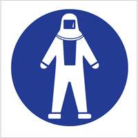 Right to Know Pictogram Labels - Full Protection Suit, Vinyl, Sheet, 1-1/4" L x 1-1/2" W - Brady 58567