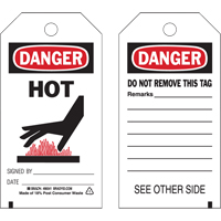 &eacute;tiquettes de s&eacute;curit&eacute;, Plastique, 3" la x 5-3/4" h, Anglais - Brady 86541