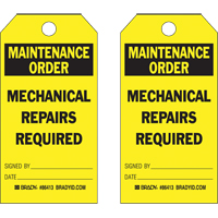 &eacute;tiquettes de s&eacute;curit&eacute;, Plastique, 3" la x 5-3/4" h, Anglais - Brady 86413
