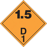 Explosive Materials TDG Placard, Adhesive Vinyl - Incom Top Tape & Label TT150DPS