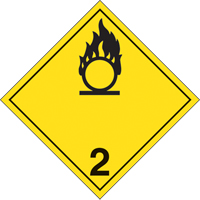 Oxidizing Gases TDG Placard, Plastic - Incom Top Tape & Label TT232SS