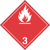 Flammable Liquids TDG Placard, Adhesive Vinyl - Incom Top Tape & Label TT300PS