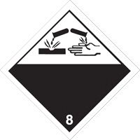 Corrosive Materials TDG Placard, Adhesive Vinyl - Incom Top Tape & Label TT800PS