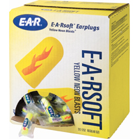 Bouchons d'oreilles &eacute;clat n&eacute;on jaune E-A-Rsoft, Vrac - Sac en poly - 3M 312-1252