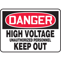 "High Voltage" Sign, 7" x 10", Vinyl, English - Accuform NMC MELC050VS