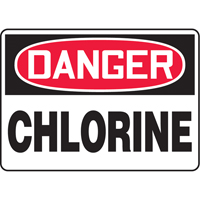 Enseigne  Chlorine , 10" x 14", Aluminium, Anglais - Accuform NMC MCHL194VA