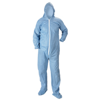 Pyrolon&reg; Plus 2 FR Hooded Coveralls With Boots, 3X-Large, Blue, FR Treated Fabric - Lakeland 7414B-3X