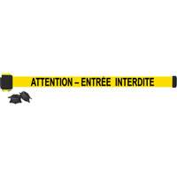 Barri&egrave;re &agrave; fixation murale, Plastique, Fixation magn&eacute;tique, 7', Ruban Noir et jaune - Banner Stakes MH7016