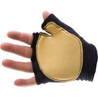 Anti-Impact Tool Grip Fingerless Right-Hand Glove, Size X-Large, Grain Leather Palm - Impacto 502-20XL-R