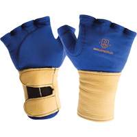 Fingerless Glove Liner with Wrist Restrainer, Size X-Small, Poly-Cotton Palm - Impacto 714-20XS-L