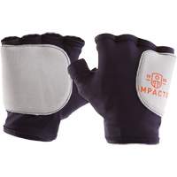 Palm/Side Fingerless Protection Gloves - Right, X-Small, Suede Palm, Slip-On Cuff - Impacto 503-10XS-R