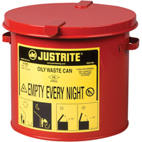 Contenants pour d&eacute;chets huileux, Homologu&eacute; FM/List&eacute; UL, 2 gal. US, Rouge - Justrite 09200