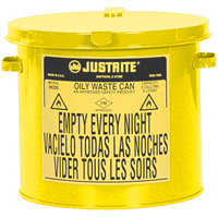 Contenants pour d&eacute;chets huileux, Homologu&eacute; FM/List&eacute; UL, 2 gal. US, Jaune - Justrite 09200Y