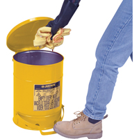 Contenants pour d&eacute;chets huileux, Homologu&eacute; FM/List&eacute; UL, 14 gal. US, Jaune - Justrite 9501