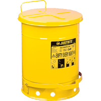 Contenants pour d&eacute;chets huileux, Homologu&eacute; FM/List&eacute; UL, 14 gal. US, Jaune - Justrite 9501