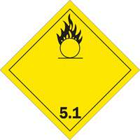 Oxidizer TDG Placard, Plastic - Brady 09052