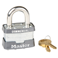 Cadenas lamin&eacute;, Argent, Cl&eacute;s identiques, Acier lamin&eacute;, Largeur de 1-3/4" - Master Lock 1KA-KEY-2001