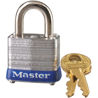 Cadenas, Argent, Cl&eacute;s identiques, Acier lamin&eacute;, Largeur de 1-1/8" - Master Lock 7KA-KEY # P188