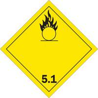 Oxidizer TDG Placard, Plastic - Brady 09052R