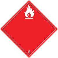 Plaque-&eacute;tiquette TMD pour gaz inflammables, Vinyle adh&eacute;sif - Brady 09024R