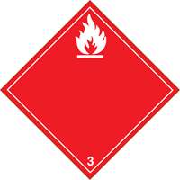 Plaque-&eacute;tiquette TMD liquides inflammables, Plastique - Brady 09028R