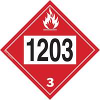 Plaque-&eacute;tiquette TMD 1203 pour liquide inflammable essence & essence-alcohol, Plastique - Brady 09095R 1203