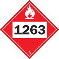 Plaque-&eacute;tiquette TMD 1263 pour liquide inflammable peinture, Plastique - Brady 09095R 1263