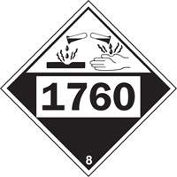 Plaque-&eacute;tiquette TMD 1760 pour mat&eacute;riaux corrosifs phosphate d'aluminium, Plastique - Brady 09104R1760