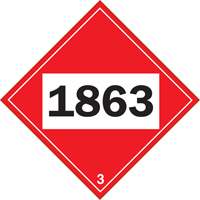 Plaque-&eacute;tiquette TMD 1863 pour liquide inflammable carburant aviation, Plastique - Brady 09095R 1863