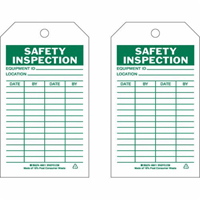 Inspection Record Tags, Polyester, 4" W x 7" H, English - Brady 86611