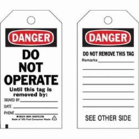 &eacute;tiquettes de s&eacute;curit&eacute; auto-plastifiantes, Polyester, 3" la x 5-3/4" h, Anglais - Brady 86461