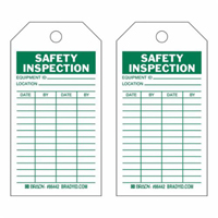 Safety Inspection Tags, Paper, 3" W x 5-3/4" H, English - Brady 86666
