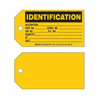 &eacute;tiquettes Identification Production, Papier, 5-3/4" la x 3" h, Anglais - Brady 86740