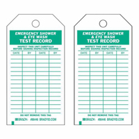 &eacute;tiquettes pour r&eacute;sultats de test, Polyester, 4" la x 7" h, Anglais - Brady 86508