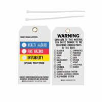&eacute;tiquettes du droit &agrave; l'information, Polyester, 3" la x 5-3/4" h, Anglais - Brady 76237
