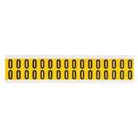Individual Number and Letter Labels, 0, 5/8" H, Black on Yellow - Brady 1520-0