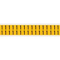 Individual Number and Letter Labels, 1, 5/8" H, Black on Yellow - Brady 1520-1