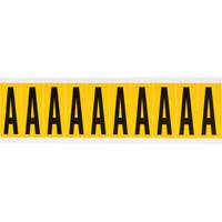 Individual Number and Letter Labels, A, 2" H, Black on Yellow - Brady 1534-A