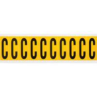 Individual Number and Letter Labels, C, 2" H, Black on Yellow - Brady 1534-C