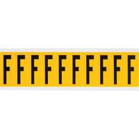 Individual Number and Letter Labels, F, 2" H, Black on Yellow - Brady 1534-F