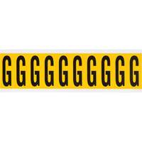Individual Number and Letter Labels, G, 2" H, Black on Yellow - Brady 1534-G