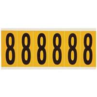 Individual Number and Letter Labels, 8, 3" H, Black on Yellow - Brady 1550-8