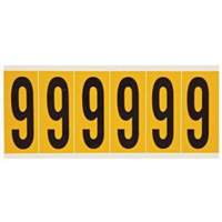 Individual Number and Letter Labels, 9, 3" H, Black on Yellow - Brady 1550-9