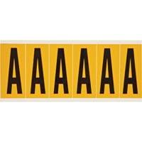 Individual Number and Letter Labels, A, 3" H, Black on Yellow - Brady 1550-A